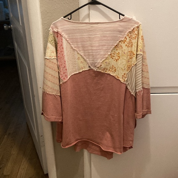 Bohemian Patchwork Top - Pink and Cream - Picture 2 of 3